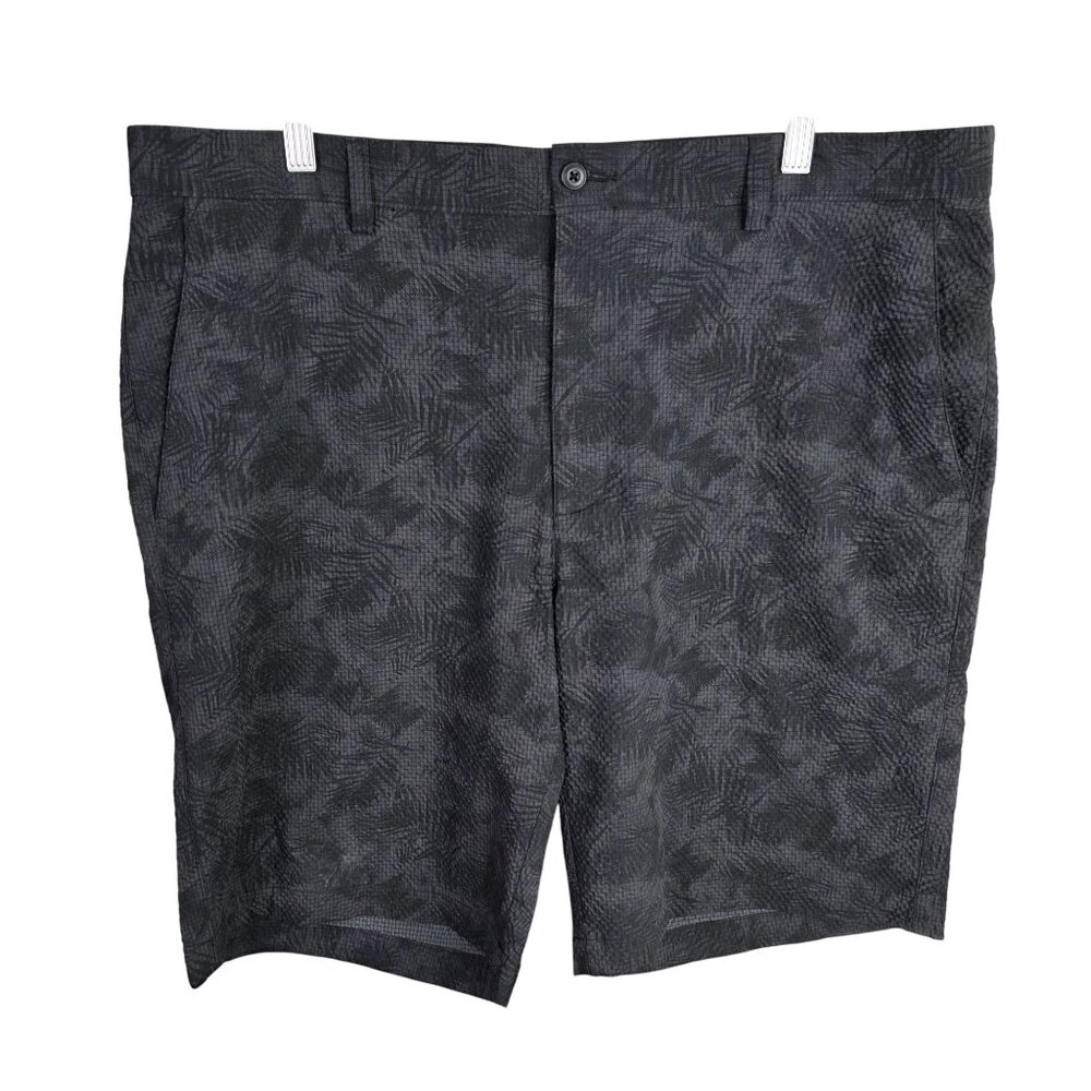 Mens PGA Tour Black Patterned Golf Shorts 100% Polyester 10" Inseam Size 38